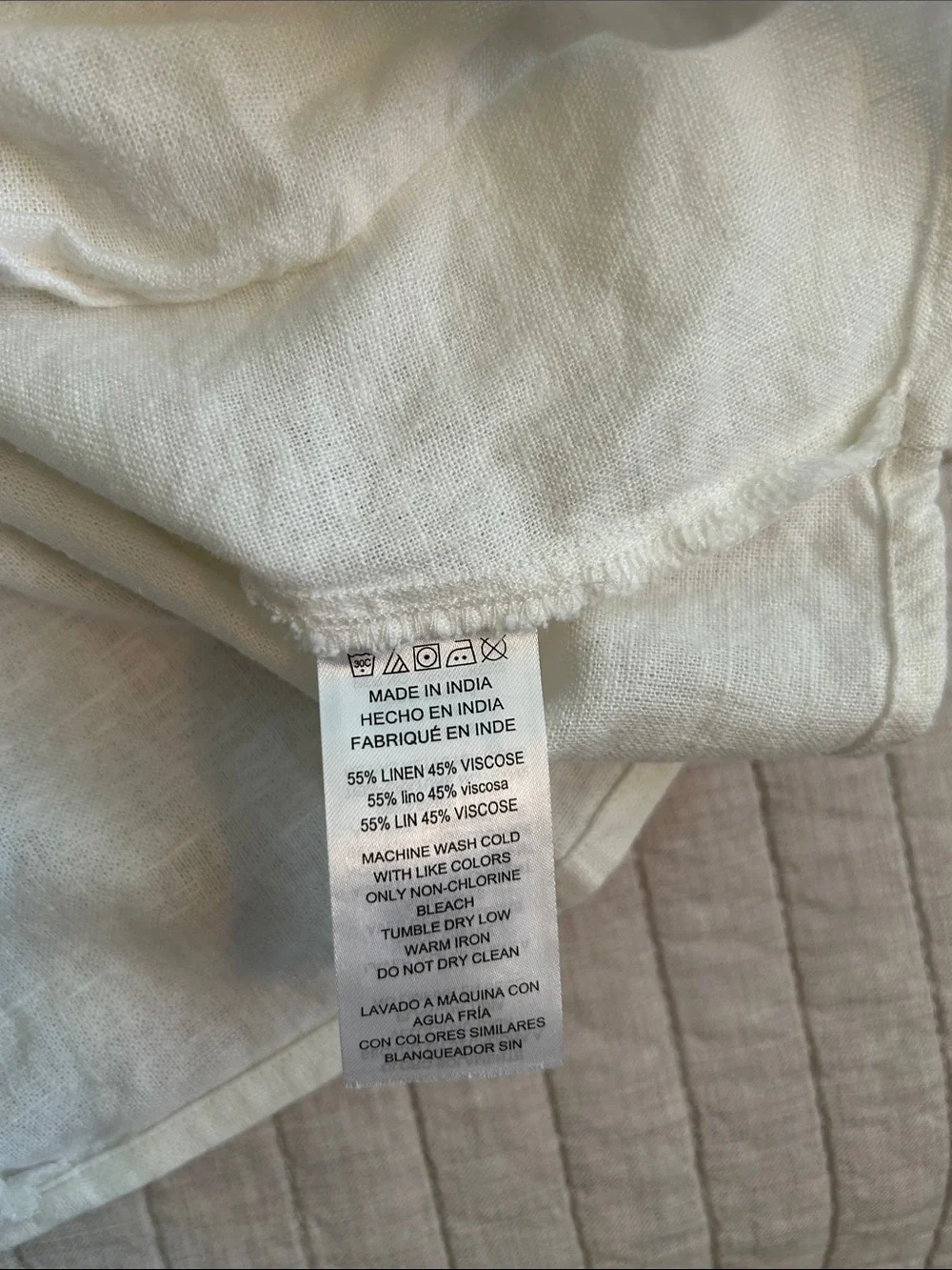 Michael Kors Women white Linen Puff Sleeve cottage western Blouse Top S